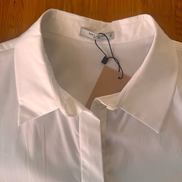 NWT M.M. LaFleur The Larsen Shirt White Button Down Plus Size 2X - Picture 9 of 14